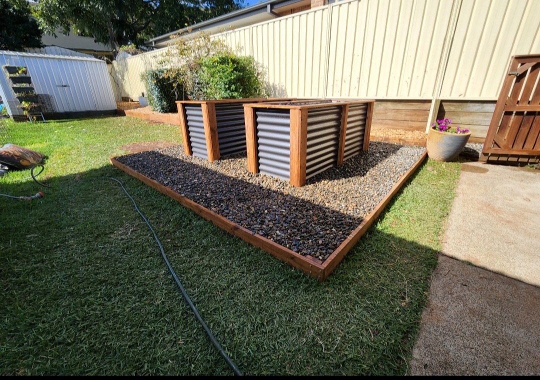 Planted garden beds
